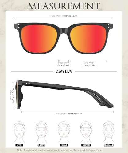 Image of ANYLUV Womens Sunglasses Polarized Sunglasses for Women, Trendy Woman Polarized Ultraviolet Protection Travel