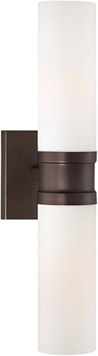 Miniatura 3 de Minka Lavery Aplique de pared 4460-84 de cristal 1LT 60 vatios (15 "H x 4 "W) aplique de luz en níquel satinado