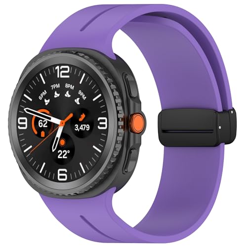 KONAFEI Sport Band Compatible with Samsung Galaxy Watch 9/8 40mm/44mm/Classic 46mm 2025, Soft Silicone Strap with Magnetic Buckle for Men Women (Purple) by KONAFEI - Used condition - US$8.51