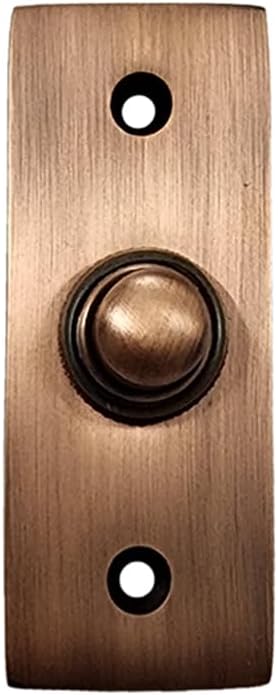Rectangular Victorian Brass Bell Push or Door Bell or Push Button - Antique Copper