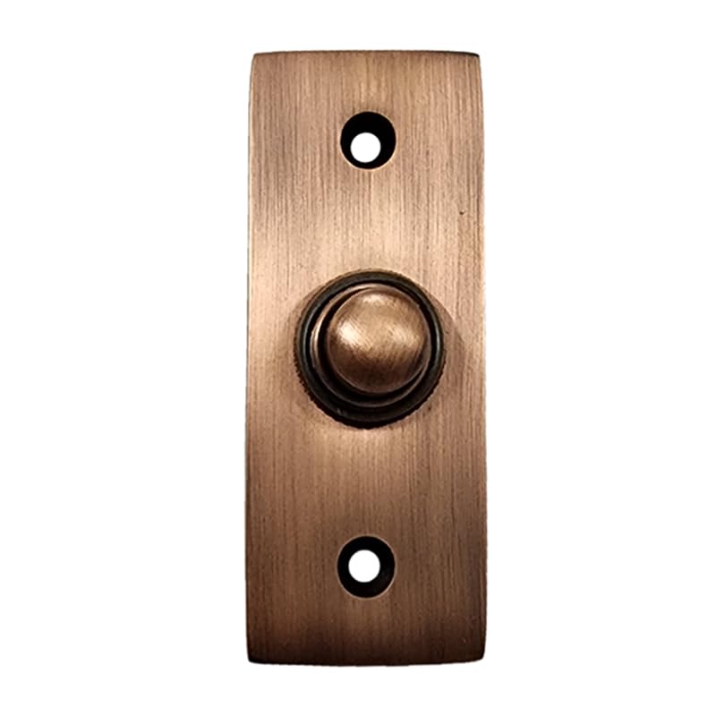 Adonai Hardware Rectangular Victorian Brass Push Button Door Bell (Antique Copper, 75 x 30 x 15 mm)