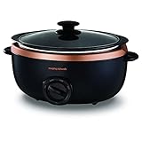 Morphy Richards Sear and Stew Slow Cooker 460016 Black and Rose Gold, 3.5L Rosegold