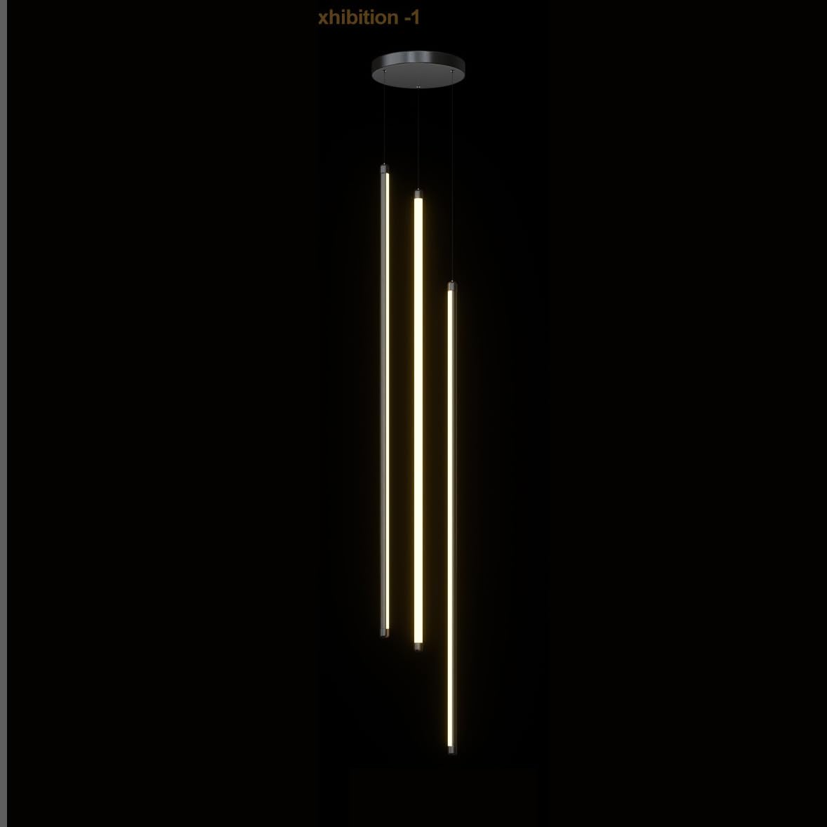 Lampadari da Camino a LED Neri per soffitti Alti Lampadario lineare Lungo sospeso Lampadario lineare Moderno dimmerabile Oro con Telecomando per Soggiorno Tavolo da Pranzo Ingresso RVVU