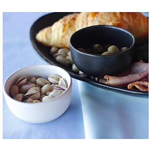 Roro Stylish Ceramic Stoneware Hand-Molded Matte Black Sauce And Condiment Bowls, Set Of 4 - Perfect For Sauces, Dips, And More #TOP6