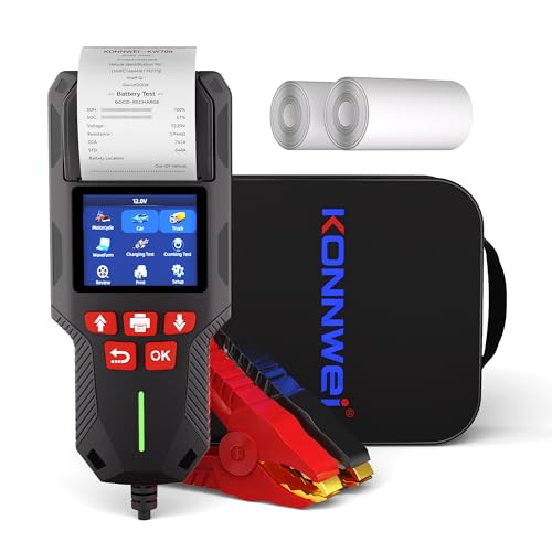KONNWEI Car Battery Tester with Printer, 12V 24V Automotive...