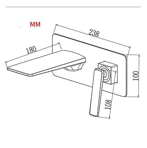 Mitigeur de lavabo cascade en or et blanc robinet mural design - 2