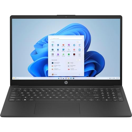 Image of HP 15.6-inch 15-fd0038ca FHD IPS Laptop Intel Processor N100 Intel UHD Graphics 8GB DDR4 RAM 512GB SSD USB Type-C USB Type-A HDMI WiFi Bluetooth Windows 11 Home Jet Black Computer (Renewed)