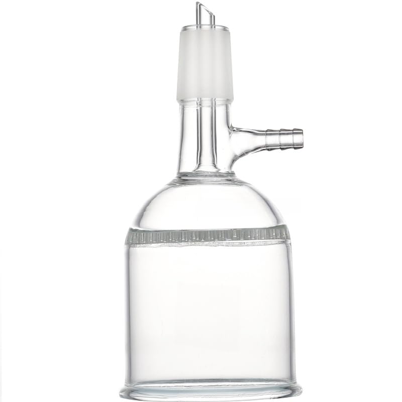 24# Standard Grinding Port Filter Funnel - 30ml to 1000ml Lab Glass Honeycomb Plate Funnel with Side Suction Mouth(500ml)