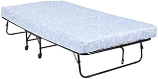 DHP 6-Inch Folding Rollaway Guest Bed Metal Frame with 5-Inch Mattress, Twin, Black