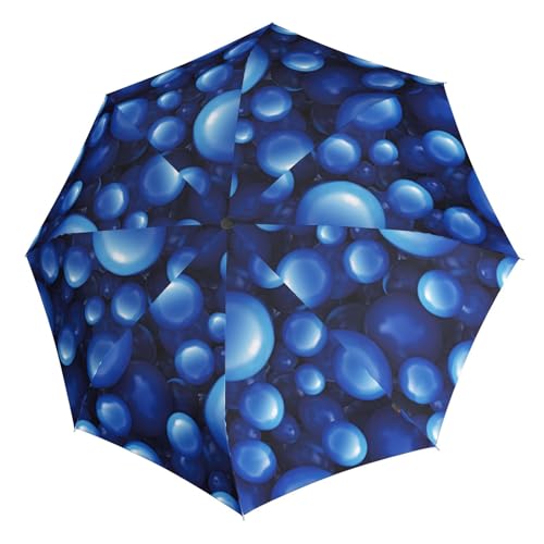 Knirps parapluie T.200 bleu anti vent pliable automatique moyen format