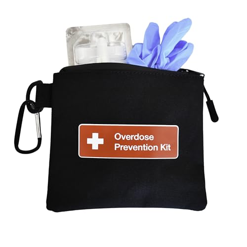 Image of Naloxone Overdose Prevention Canvas Bag - Holds 2 Nasal Spray Devices & Accessories - Empty Case Only, Naloxone Not Included - (Black, Single)