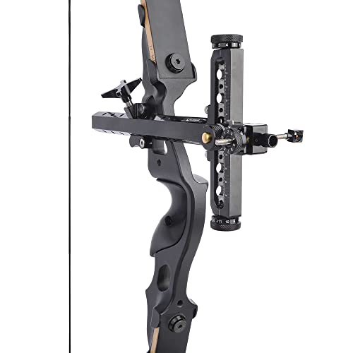 Zshjgjr Archery Recurve Bow Sight T Shape Shooting Target Sights Quick Adjustment With Ring And Single Fiber Optical Pin Sight For Competition Olympic Style Hunting Practice Range Rh (Black) #TOP2