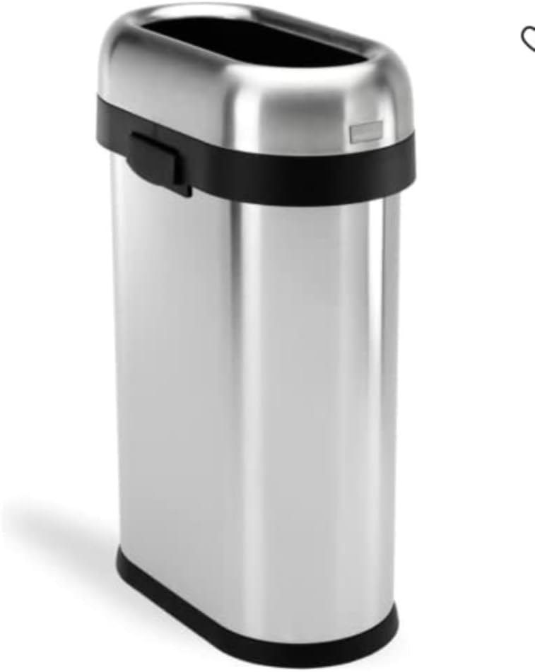 simplehuman 50 Liter / 13.2 Gallon Slim Open Top Trash Can