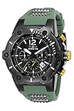 Invicta Men's Bolt Stainless Steel Quartz Watch with Polyurethane Strap, Green, 23.5 (Model: 25471)