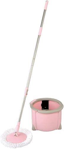 Azuma TSM557 Rotating Mop, Tornado Round Set, Compact, Wipe Width 10.2 inches (26 cm), Handle Length 42.1 - 51.2 inches (107.5 - 130 cm), Pink,