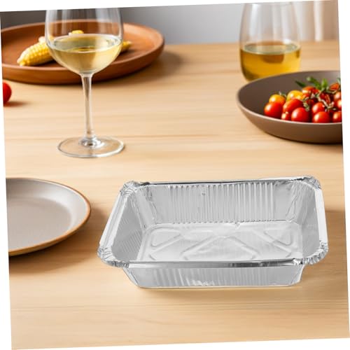 Recipientes para hornear de aluminio BESTYASH bandejas rectangulares desechables para catering 8