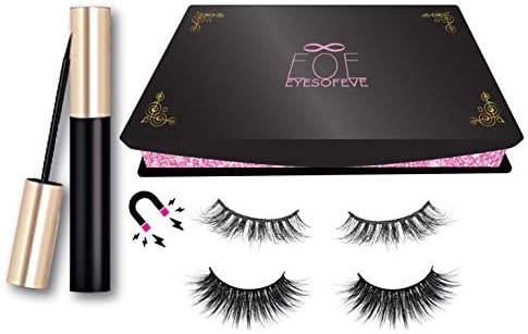 Magnetic Eyelashes Magnetic Eyeliner [by EOE] Upgraded 2019 liquid eyeliner, No Glue, False Magnet Lashes, Natural & reusable eyelashes Easy application!