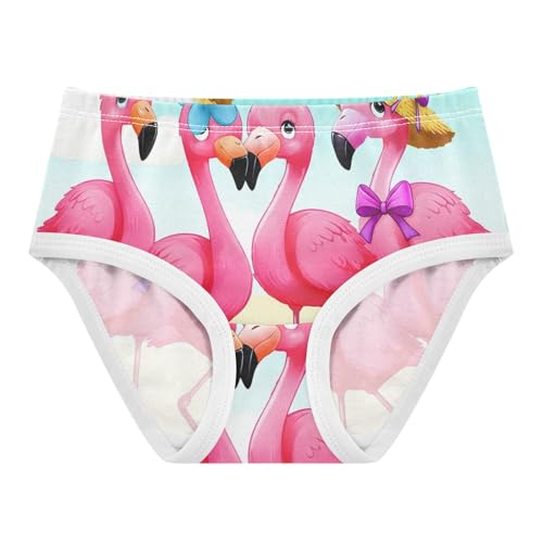 Girls Underwear Toddler 2t Cotton Panties for Girl Artistic Kids Undies Briefs Cute Pink Flamingos Beach