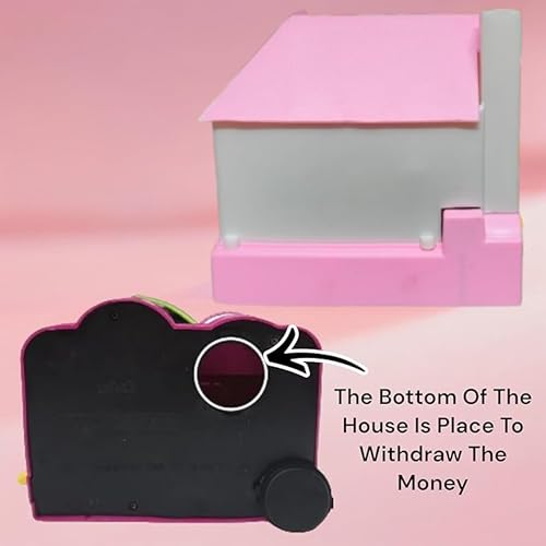 Image of Puppy House Dog Coin Stealing Piggy Bank for Kids - Adorable and Durable Money Bank | Educational, Fun, and Safe Coin Collecting Toy for Children for Birthdays and Holidays - Pink