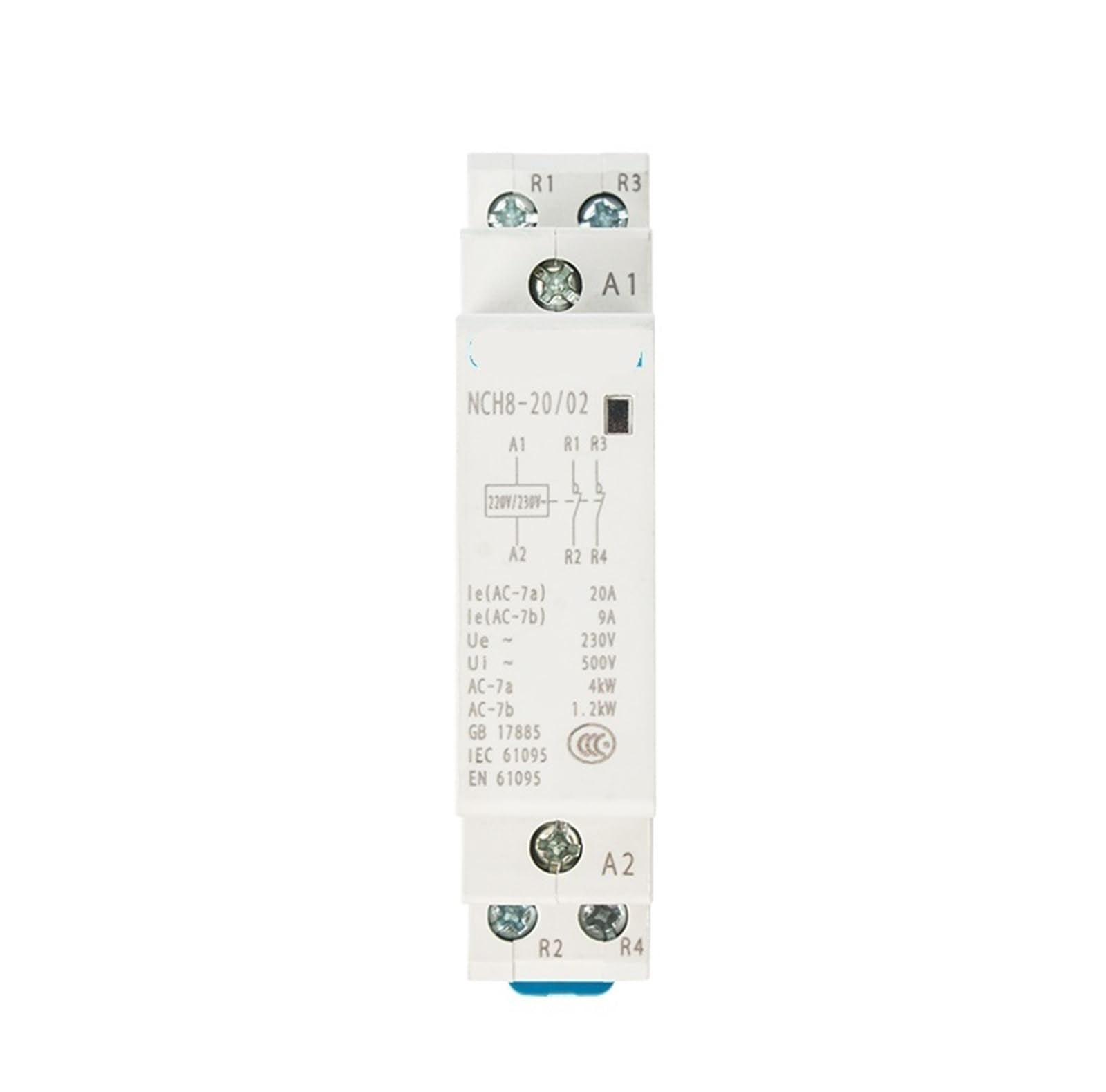 Contactor NCH8-25A 2NO de CA doméstico AC230V modular para carril DIN 2