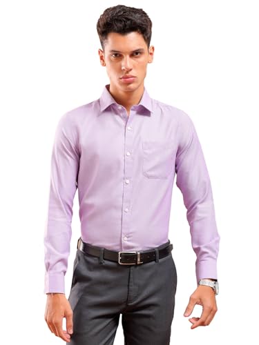 Image of The Indian Garage Co Men Cotton Slim Fit Solid Full Sleeves Cutaway Collar Formal Shirt
