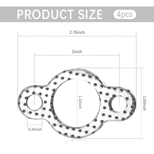 Image of 4PCS Exhaust Manifold Gasket,1.12 inch Exhaust Gasket Replacement OEM#24-041-02-5 with Two Bolt,Professional Car Accessories Exhaust Flange Gasket for CH18 CH20 CH22 CH23 CH25 Engines
