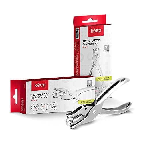 Perfurador de Papel Alicate 01 Furo 06 Folhas Keep - EI086