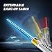 AuntyFey Light Up Saber, 2 Pack Light up Saber for Kids, Extendable Light Up Toy Sword for Kids, Light Up Sword Set, Dual Light Up Sabers for Kids Adults Toddler Boy Girl,Light Savers Party Toy