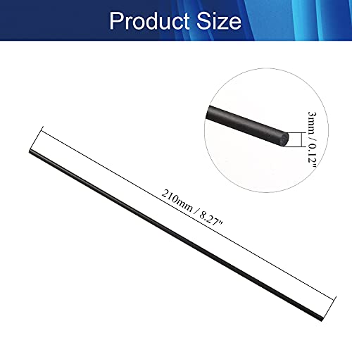 Image of Jutagoss Carbon Fiber Rod 3mm Craft Matte Pole Length 200mm 7.8 Inch Round Carbon Fiber Wing Tube for RC Airplane DIY Craft 5Pcs
