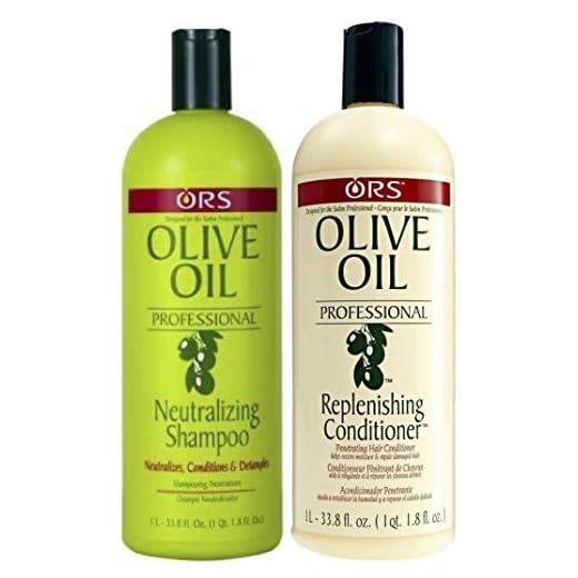 Champú neutralizante de aceite de oliva ORS 1 l con acondicionador renovador 1 l (juego de 2)