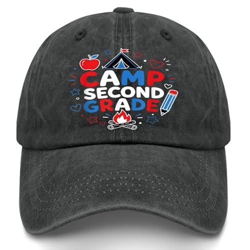 Camp Second Grade Teacher Student Trucker hat Camping Cap for