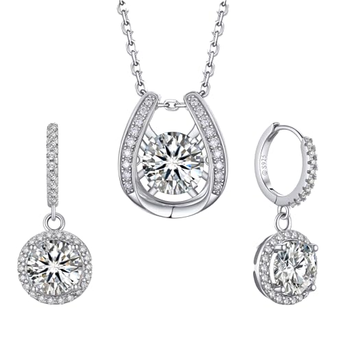 MomentWish Horseshoe Necklace & Drop Earrings