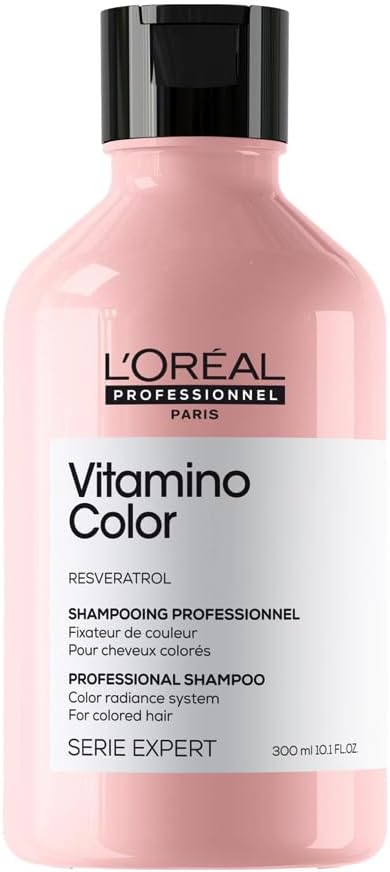 L’Oréal Professionnel, Kleurbeschermende Shampoo, Voor Gekleurd Haar, Beschermt tegen Kleurvervaging Voor Meer Glans, Met Resveratrol, Vitamino Color, 300ml