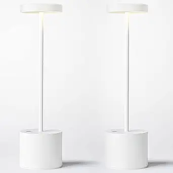 SAKRINGT 2 Pack Cordless Table Lamp Rechargeable,5000mAh Battery Operated Portable LED Table Light,Dimming Desk Lamp for Patio/Restaurant/Outdoor
