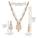 Touchstone Indian Hollywood white rhinestone bridal Designer jewelry necklace set in antique gold tone for women
