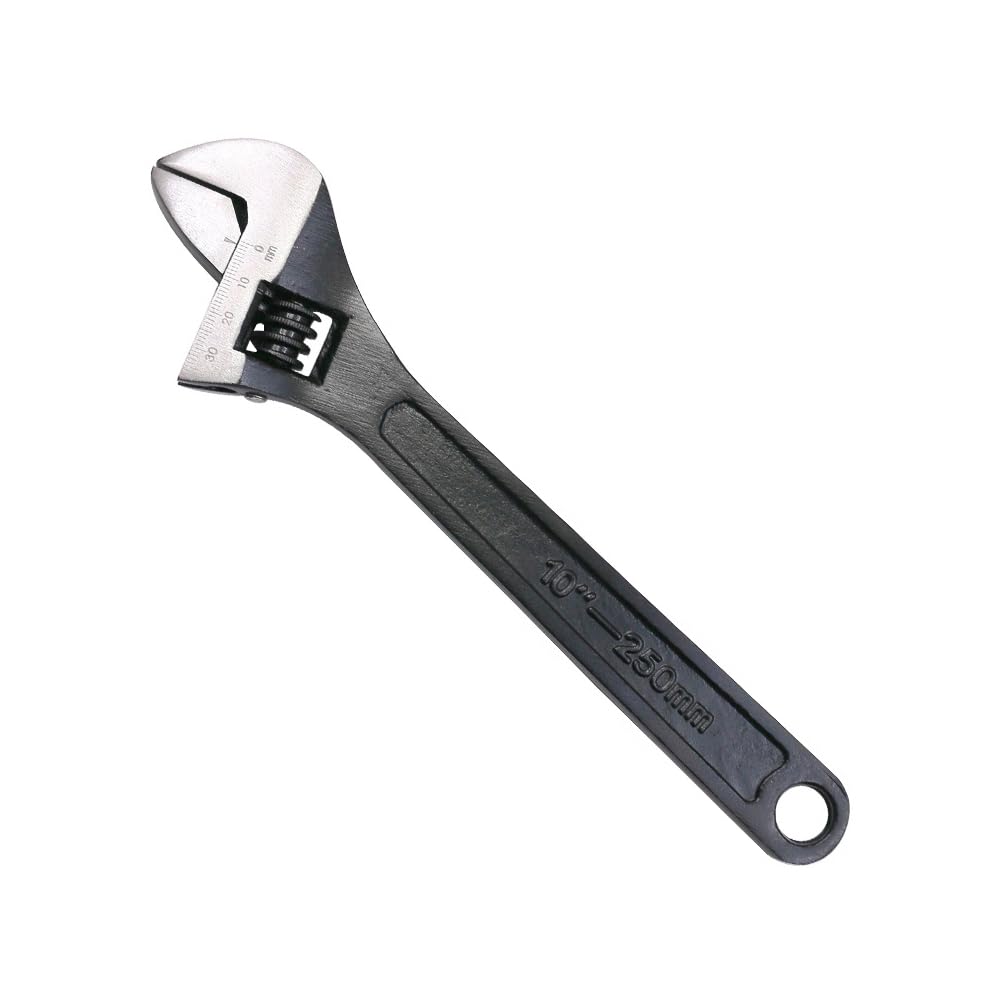 TopHomer Spanner Adjustable Wrench Non-Slip Mini Jaw Spanner Wrench Repair Maintenance Hand Tool Max jaw Opening 30mm(Black, Length 250mm)