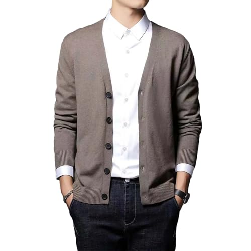 Men V Neck Button Cardigan Sweater Knitwear Winter Long Sleeve Casual Fit Pullover