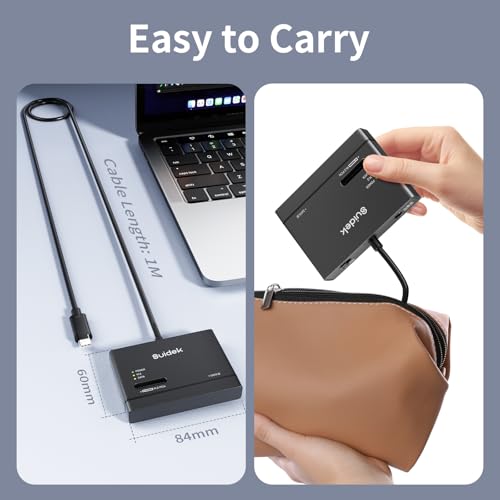 SUIDEK M.2 NVME SSD Enclosure Adapter, Type-C 10Gbps to NVME and SATA Hard Drive Reader External Adapter, M.2 NVMe & SATA to USB C Docking Station with M Key Any Sizes and 2.5/3.5" Solid State Disk - Image 7