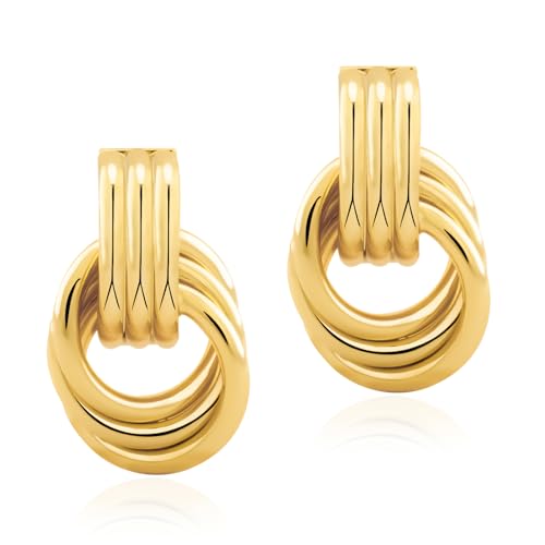 NIXMAX Chunky Gold Knot Earrings Statement...