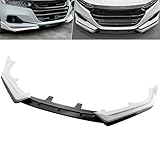 MotorFansClub 3pcs Front Bumper Lip Splitter Fit for Honda Accord 2021 2022 Trim Protection Front Chin Splitter Spoiler, White and Black