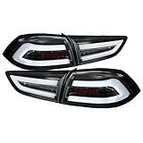 Carpartsinnovate Fits Mitsubishi 08-17 Lancer 08-15 EVO X Black LED Tail Lights Brake Lamps Pair