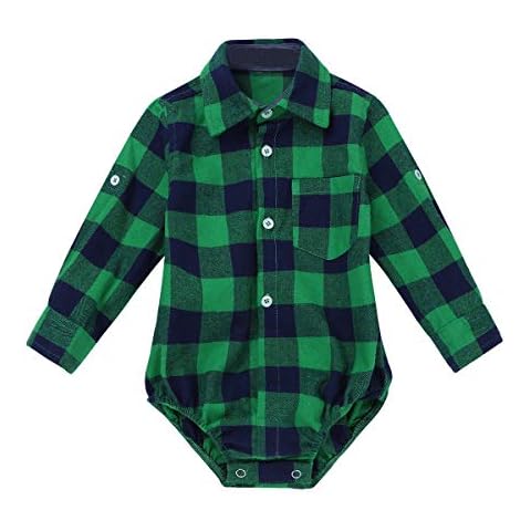 YiZYiF Camisa a Cuadros Bebés Niños Body de Vestir Cover