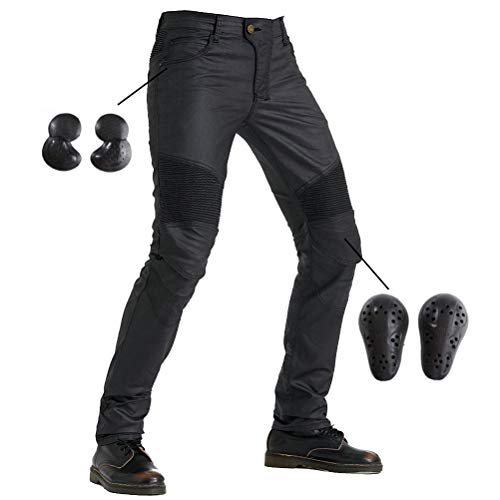 image for Takuey Coated Waterproof Motorcycle Riding Pants with Upgrade Armor Kn