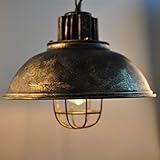 Retro industrielle runde design pendelleuchte aus eisen mit 1 flammig, schwarz