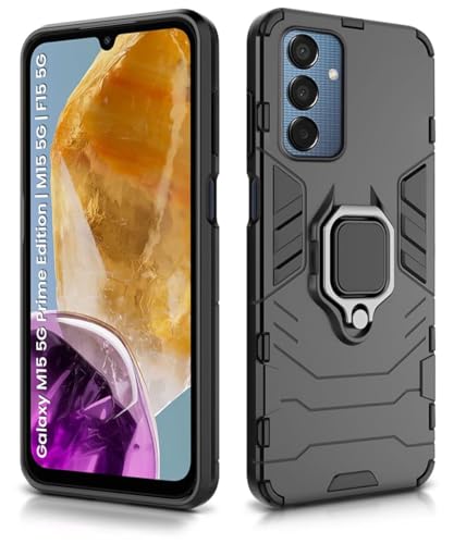 Image of AIBEX Armor Back Cover Compatible for Samsung A15 5G / Samsung F15 5G / Samsung M15 5G| Rugged Shockproof Case with Ring Holder & Kickstand | Military-Grade Protection | Magnetic Car Mount Compatible