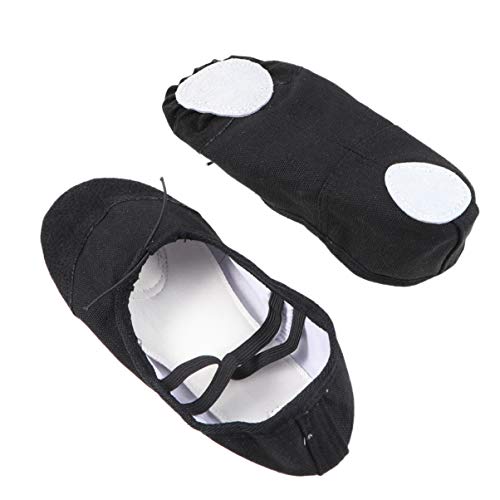 SALILY Sapatos de balé para ioga dança adultos sapatilha bailarina lona couro antiderrapante sapato