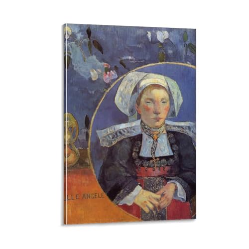 Paul Gauguin Print Painting The Beautiful Angel (Madame Angele Satre, The Innkeeper at Pont-Aven) Poster Cool Artworks Painting Wall Art Canvas Prints Hanging Picture Home Decor Posters Gift Idea 16x2