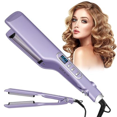 Fer à Onduler,Boucleur Wavy à Cheveux pour Vagues d'eau et Mermaid Wavers - 14 Températures Réglables avec écran LED,Conception Anti-brûlure,Wave Curler pour Vagues Parfaites et Ondulations Durables