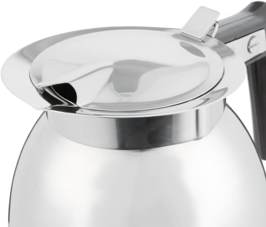 Soro Essentials- Stainless Steel Coffee Decanter with Cover and Black Handle- Beverage Server Coffee Carafes for Keeping Hot Coffee & Tea for Hot Water and Milk Pot Decanter