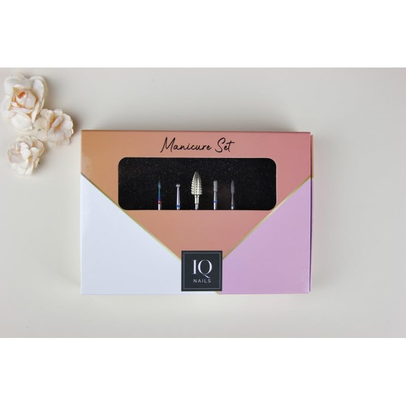 IQ NAILS Expert II Nail Drill Bits Set, Professional Nail Technician's Essential Kit, Highly Durable